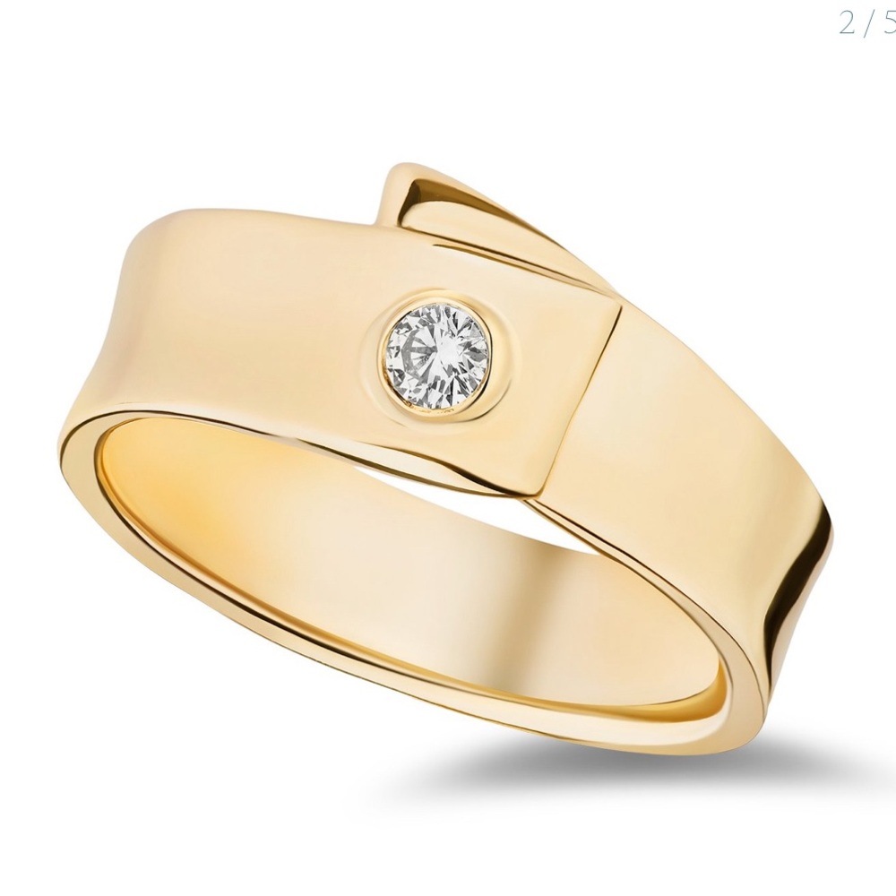 Mason Books Look-alike Contemporary Folded Chiffon Gold Plated Band